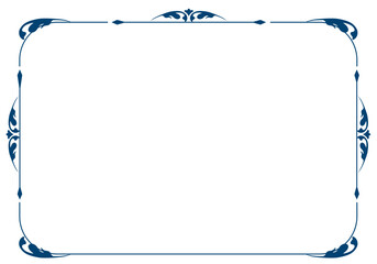 表彰状テンプレート横型,オリエンタル柄のフレーム。アンティーク、ビンテージのオーナメント、飾り罫、バックグラウンド