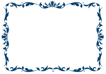 表彰状テンプレート横型,オリエンタル柄のフレーム。アンティーク、ビンテージのオーナメント、飾り罫、バックグラウンド