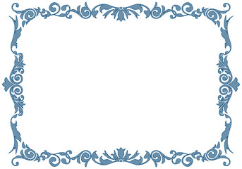 表彰状テンプレート横型,オリエンタル柄のフレーム。アンティーク、ビンテージのオーナメント、飾り罫、バックグラウンド