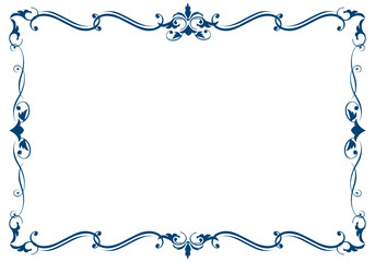 表彰状テンプレート横型,オリエンタル柄のフレーム。アンティーク、ビンテージのオーナメント、飾り罫、バックグラウンド