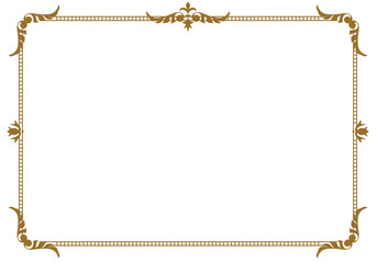 表彰状テンプレート横型,オリエンタル柄のフレーム。アンティーク、ビンテージのオーナメント、飾り罫、バックグラウンド