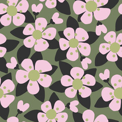 Cute floral seamless pattern