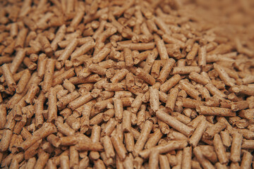 Wood pellet macro. Renewable and sustainable fuel