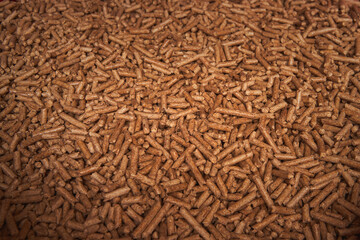 Wood pellet macro. Renewable and sustainable fuel