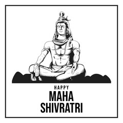 Illustration Of Happy Maha Shivratri. Sketch of Maha Shivaratri