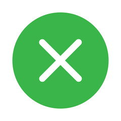 Green cancel icon in round shape