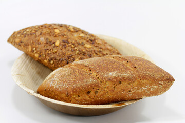 two fresh lace grains rolls