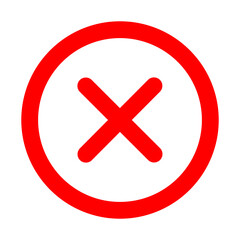 Fototapeta premium Red cross mark in round shape design