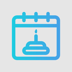 Birthday calendar icon in gradient style, use for website mobile app presentation