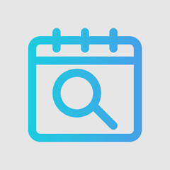 Search date icon in gradient style, use for website mobile app presentation