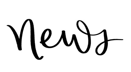 NEWS black vector brush lettering banner