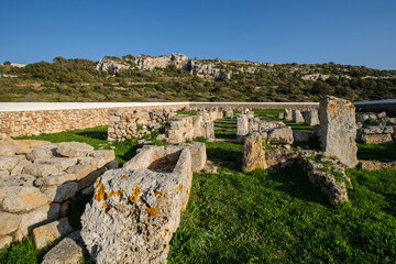 Fototapeta na wymiar Early Christian basilica of Son Bou, 5th century, Son Bou beach, Alayor,Menorca, Balearic Islands, Spain