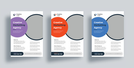 Flyer Brochure design, cover modern layout, flyer in A4 with colorful Magazine, Poster, Corporate Presentation, Portfolio, layout modern with blue color size A4, Front and back,  Easy to use and edit.