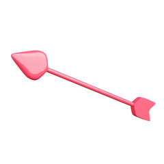 3d rendering of pink arrow icon.