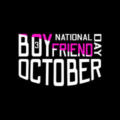 National Boyfriend Day. Suitable for greeting card poster and banner