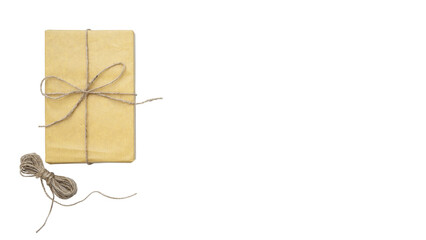 Vintage gift box with rope for banner and background