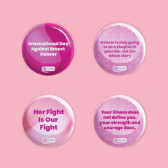 Badges International Day Againts Breast Cancer Words