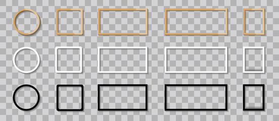 Picture photo frame mockup. Blank photo frame template