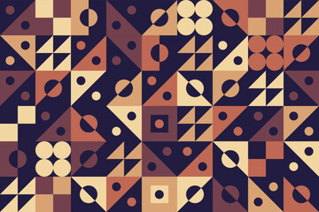 Abstract braun tracery of shapes tileable background. Contour retro seamless patterns