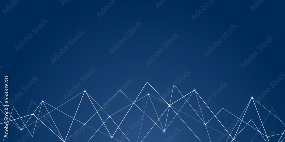 Poster Abstract blue gradient background with lines. Vector illustration