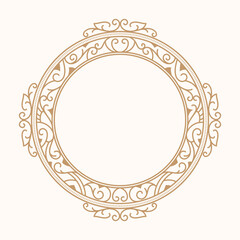 Border circle frame vintage vector illustration