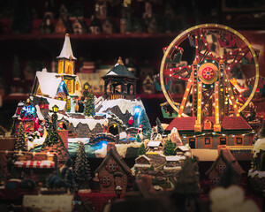 european christmas market gift stall
