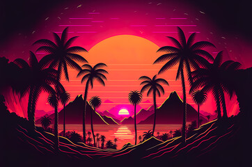 background retro Synthwave