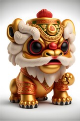 Chinese Dragon Statue, Lion Dance - Generative AI