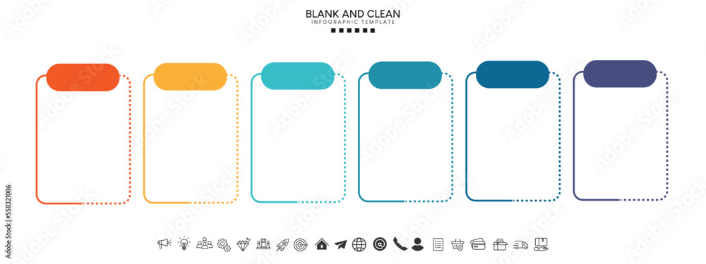 Fototapete blank and clean. steps business data visualization timeline process infographic template design