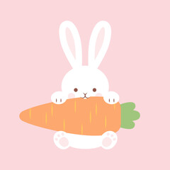 vector illustration of a rabbit with a carrot for banners, cards, flyers, social media wallpapers, etc.