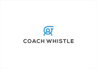 Coach whistle logo design icon vector illustration