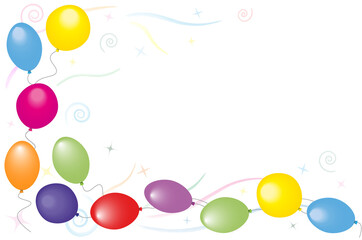 Beautiful background with colorful balloons on a light background	