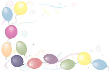 Beautiful background with colorful balloons on a light background	