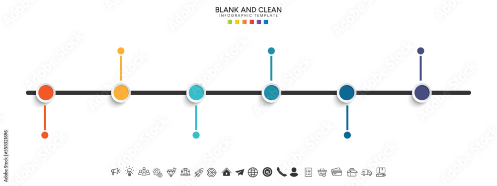 Poster blank and clean. steps business data visualization timeline process infographic template design
