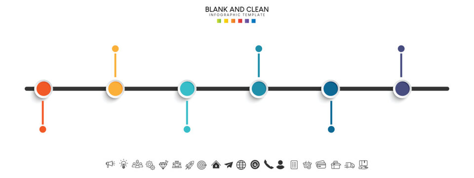 Blank and clean. Steps business data visualization timeline process infographic template design