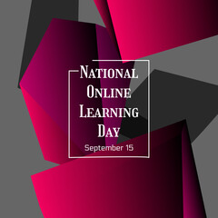 National Online Learning Day. Suitable for greeting card poster and banner