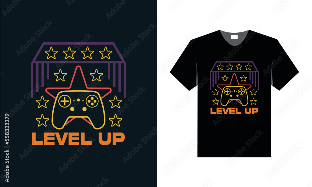 Wall mural best RETRO GAMING typography t shirt design. 