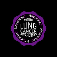 Vector illustration on the theme of Lung Cancer awareness month observed each year during November.
