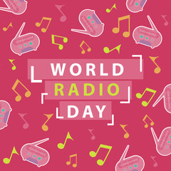 Vector banner design celebrating world radio day holiday which is celebrated every year in the month of February.