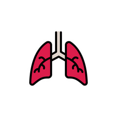 lungs vector icon. medicine icon color outline style. perfect use for logo, presentation, website, and more. simple modern icon design filled line style