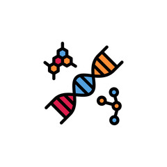 dna vector icon. medicine icon color outline style. perfect use for logo, presentation, website, and more. simple modern icon design filled line style