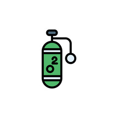 oxygen tank vector icon. medicine icon color outline style. perfect use for logo, presentation, website, and more. simple modern icon design filled line style