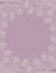 Indian style ornamental background template, frame for invitation, cards, banners mehndi style