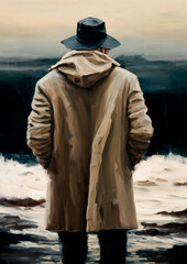 Man on the shore, great print or poster
