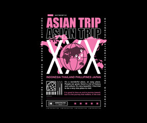 Asia,  World t shirt design, vector graphic, typographic poster or tshirts  street wear and Urban style