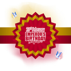 Vector illustration of Emperor's Birthday of Japan 23 February