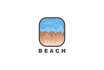 Beach vintage logo vector illustration design