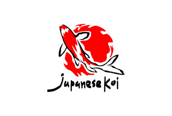 Japanese Koi Logo Template. This logo perfectly used for any fishing or aquarium related businesses.
