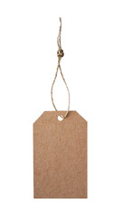 Vintage label with rope isolated. Blank price tag for business mockups