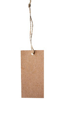 Vintage tag with string isolated. Blank label for business mockups
